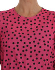 Dolce & Gabbana Chic Pink Polka Dotted Silk Blouse