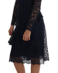 Dolce & Gabbana Elegant Floral Lace A-Line Dress