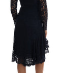 Dolce & Gabbana Elegant Floral Lace A-Line Dress