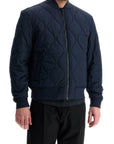 Boss Boss dark blue slim fit quilted down jacket with wavy pattern