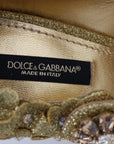 Dolce & Gabbana Gold Floral Crystal Embellished Pumps