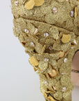 Dolce & Gabbana Gold Floral Crystal Embellished Pumps