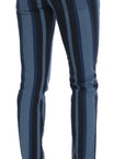 Dolce & Gabbana Chic Blue Striped Slim Fit Girly Jeans