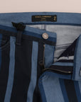 Dolce & Gabbana Chic Blue Striped Slim Fit Girly Jeans