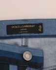 Dolce & Gabbana Chic Blue Striped Slim Fit Girly Jeans