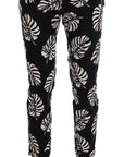 Dolce & Gabbana Slim Fit Leaf Print Ankle Pants