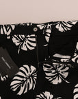 Dolce & Gabbana Slim Fit Leaf Print Ankle Pants