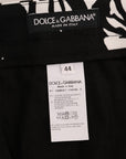 Dolce & Gabbana Slim Fit Leaf Print Ankle Pants