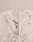 Dolce & Gabbana Elegant White Lace Embellished Mini Blouse