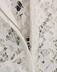 Dolce & Gabbana Elegant White Lace Embellished Mini Blouse