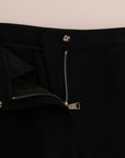 Dolce & Gabbana Chic Black Capri Pants with Pink Side Stripes
