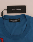 Dolce & Gabbana Blue Silk Sequined Capri Pullover Sweater