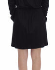 Versace Jeans Elegant Black Silk Blend Shift Dress