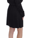 Versace Jeans Elegant Black Silk Blend Shift Dress