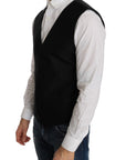 Dolce & Gabbana Elegant Polka Dot Black Dress Vest