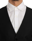 Dolce & Gabbana Elegant Polka Dot Black Dress Vest