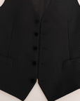 Dolce & Gabbana Elegant Polka Dot Black Dress Vest