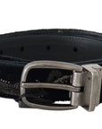 Dolce & Gabbana Elegant Black Cotton-Leather Men's Belt