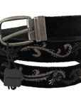 Dolce & Gabbana Elegant Black Cotton-Leather Men's Belt