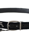 Dolce & Gabbana Elegant Black Cotton-Leather Men's Belt
