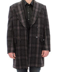 Dolce & Gabbana Sicilia Checkered Wool Blend Coat