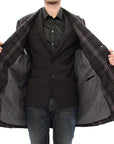 Dolce & Gabbana Sicilia Checkered Wool Blend Coat