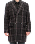 Dolce & Gabbana Sicilia Checkered Wool Blend Coat
