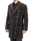 Dolce & Gabbana Sicilia Checkered Wool Blend Coat