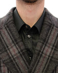 Dolce & Gabbana Sicilia Checkered Wool Blend Coat