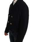 Dolce & Gabbana Elegant Dark Blue Trench Coat Jacket
