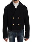 Dolce & Gabbana Elegant Dark Blue Trench Coat Jacket