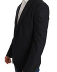 Dolce & Gabbana Elegant Slim Fit Striped Wool Silk Blazer
