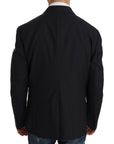 Dolce & Gabbana Elegant Slim Fit Striped Wool Silk Blazer