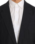 Dolce & Gabbana Elegant Slim Fit Striped Wool Silk Blazer