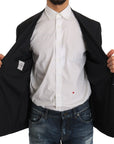 Dolce & Gabbana Elegant Slim Fit Striped Wool Silk Blazer