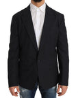 Dolce & Gabbana Elegant Slim Fit Striped Wool Silk Blazer