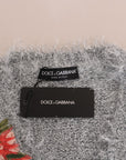 Dolce & Gabbana Elegant Silver Floral Applique Cardigan