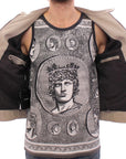 Dolce & Gabbana Elegant Beige Leather Lambskin Jacket