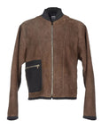 Dolce & Gabbana Elegant Leather & Wool Blend Jacket