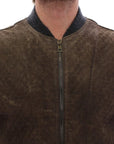 Dolce & Gabbana Elegant Leather & Wool Blend Jacket