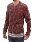 Dolce & Gabbana Exclusive Boxer Print Bordeaux Leather Jacket