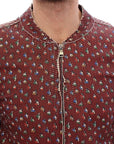 Dolce & Gabbana Exclusive Boxer Print Bordeaux Leather Jacket