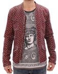 Dolce & Gabbana Exclusive Boxer Print Bordeaux Leather Jacket