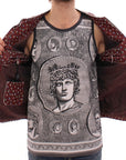 Dolce & Gabbana Exclusive Boxer Print Bordeaux Leather Jacket