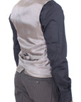 Dolce & Gabbana Elegant Gray Striped Dress Vest