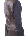 Dolce & Gabbana Elegant Brown Striped Wool Dress Vest
