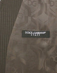 Dolce & Gabbana Elegant Brown Striped Wool Dress Vest