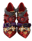 Dolce & Gabbana Red Bellucci Alta Moda Embellished Pumps