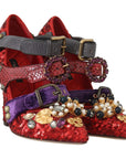 Dolce & Gabbana Red Bellucci Alta Moda Embellished Pumps