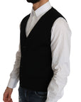 Dolce & Gabbana Sleek Black Cotton Formal Vest
